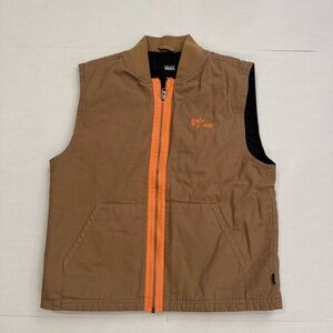Vans Tan Vest with Bright Orange Details